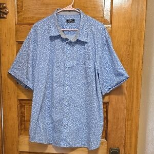 Across The Pond Light Blue Casua Short Sleeve Shirt 3X